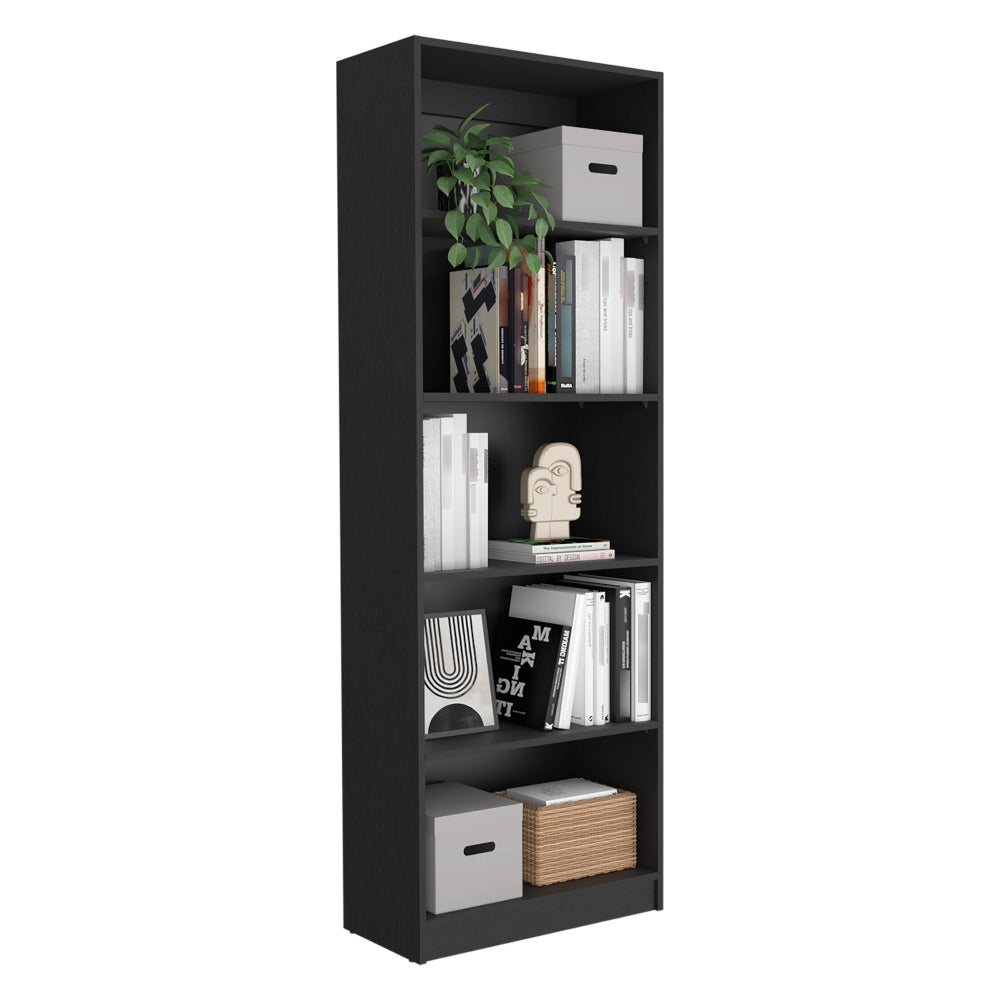 Biblioteca Estante 19, Con Cinco Repisas Melamina, FM Furniture Negro