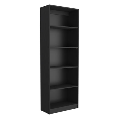Biblioteca Estante 19, Con Cinco Repisas Melamina, FM Furniture Negro