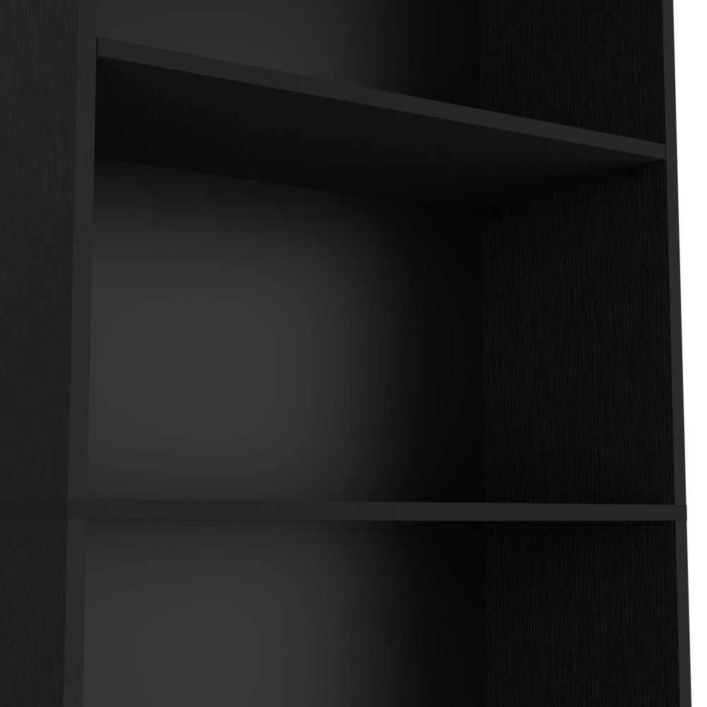 Biblioteca Estante 19, Con Cinco Repisas Melamina, FM Furniture Negro