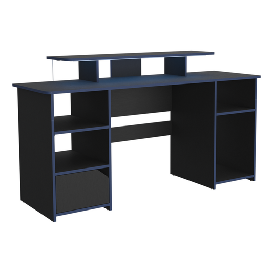 Escritorio Gamer Un Puerta Fm 045A Negro Y Azul