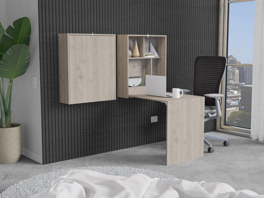 Escritorio Plegable Kaplan Ceniza,  moderno Ahorrador de espacio