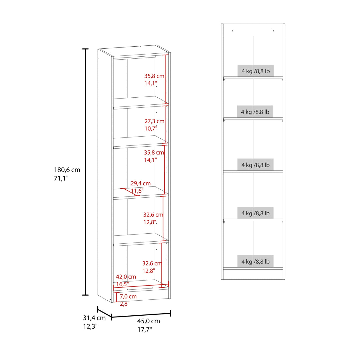 Estante E5 Home E Una Puerta, Macadamia (vista 8)