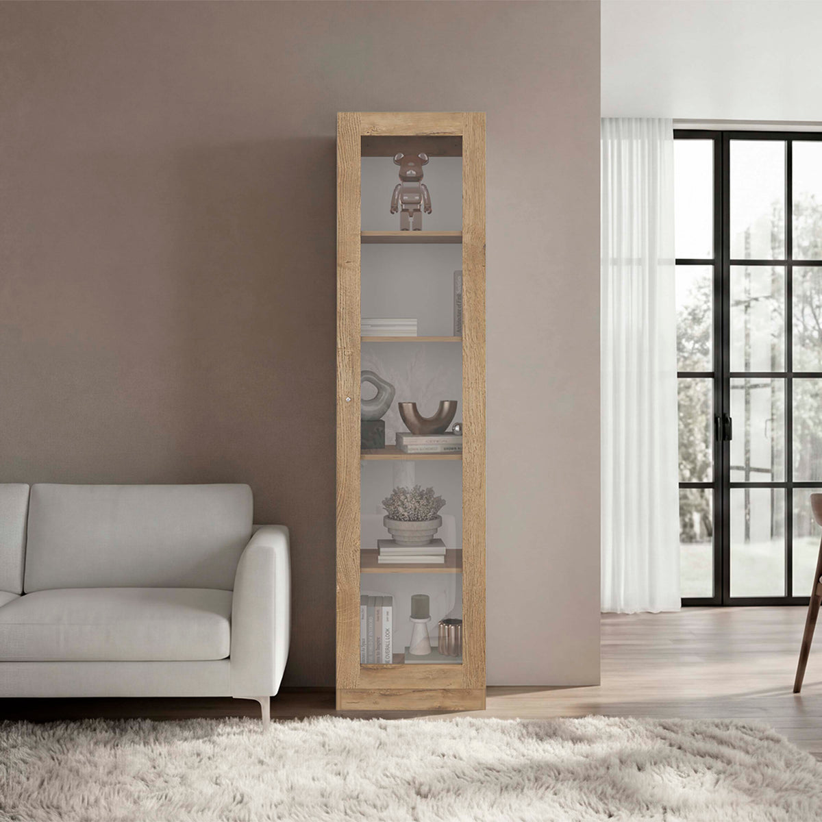 Estante Vitrina E6 Home E Una Puerta, Macadamia