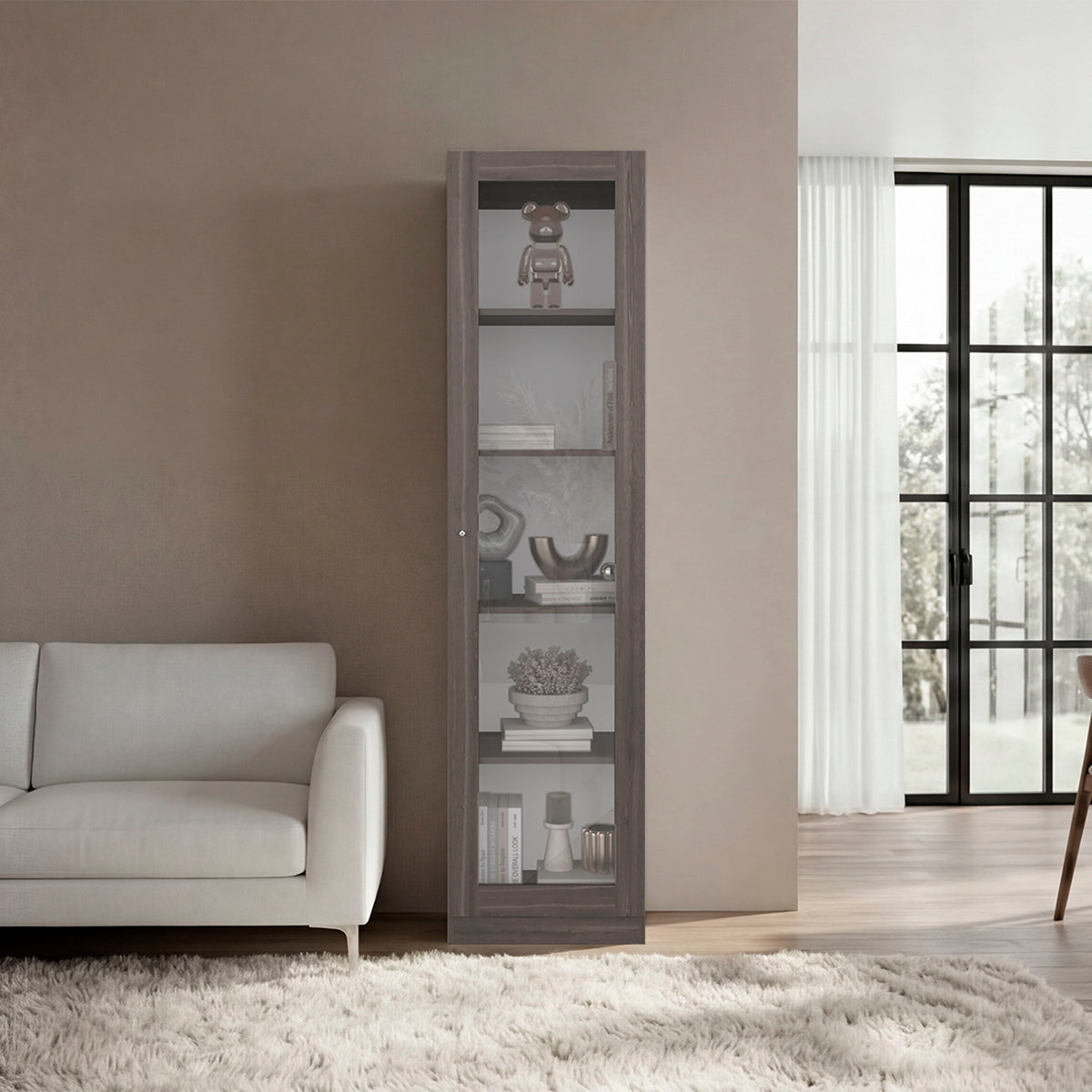 Estante Vitrina E6 Home E Una Puerta, Milan y Blanco
