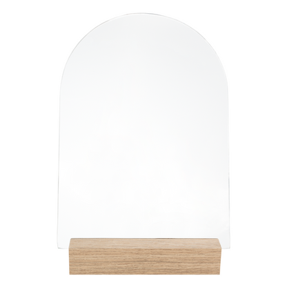 Espejo Noruega Superior Circular, Con Base De Madera