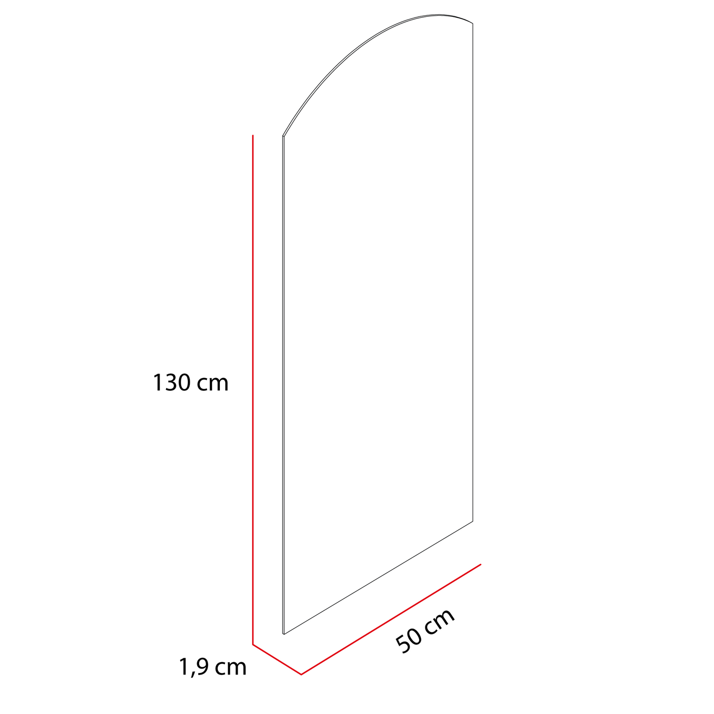 Espejo Oporto Rectangular, Superior Circular