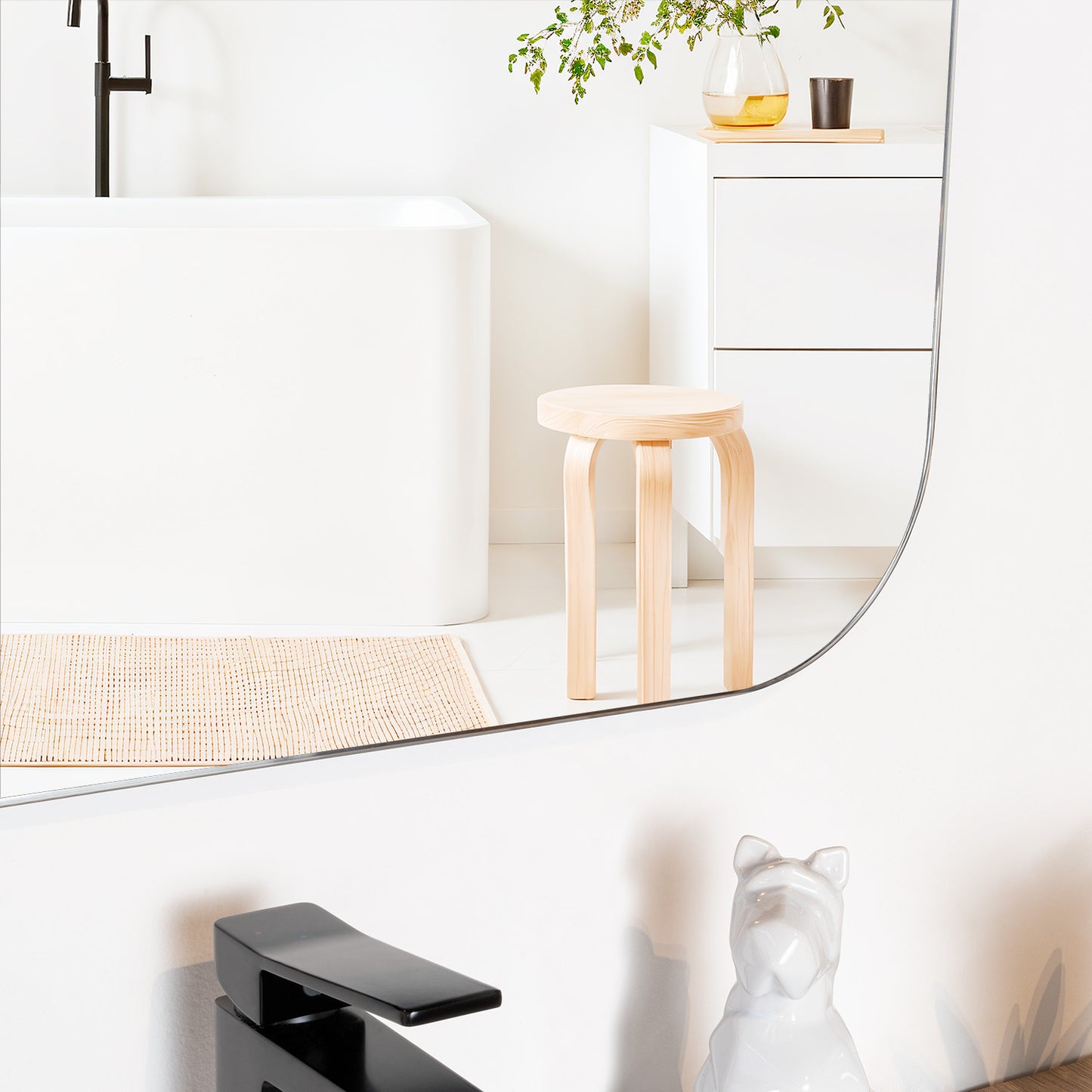 Espejo Rectangular Con Bordes Redondeados, FM Furniture