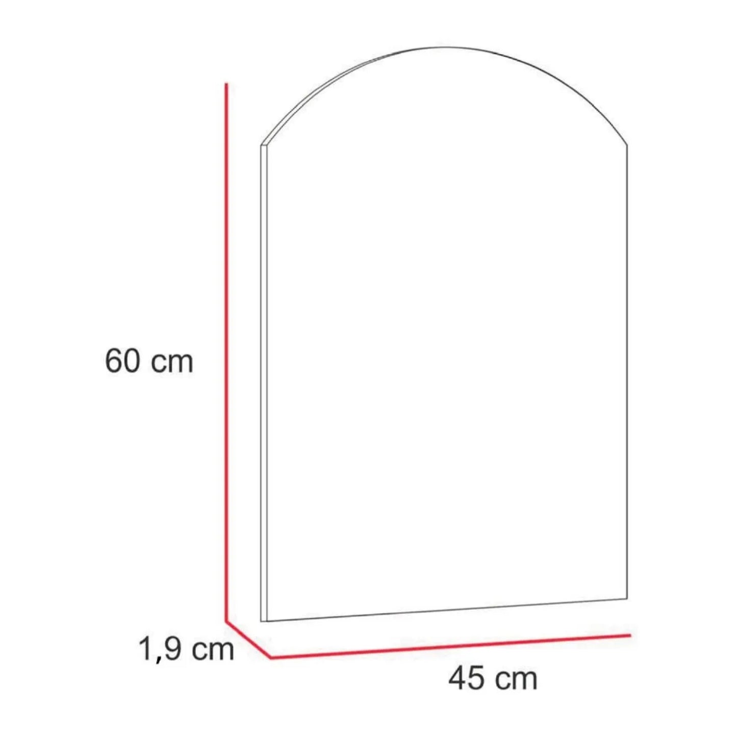 Espejo Rectangular Arco Superior, FM Furniture