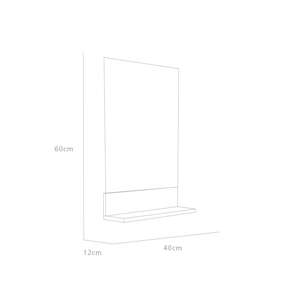Espejo Lilo Rectangular Repisa De Madera