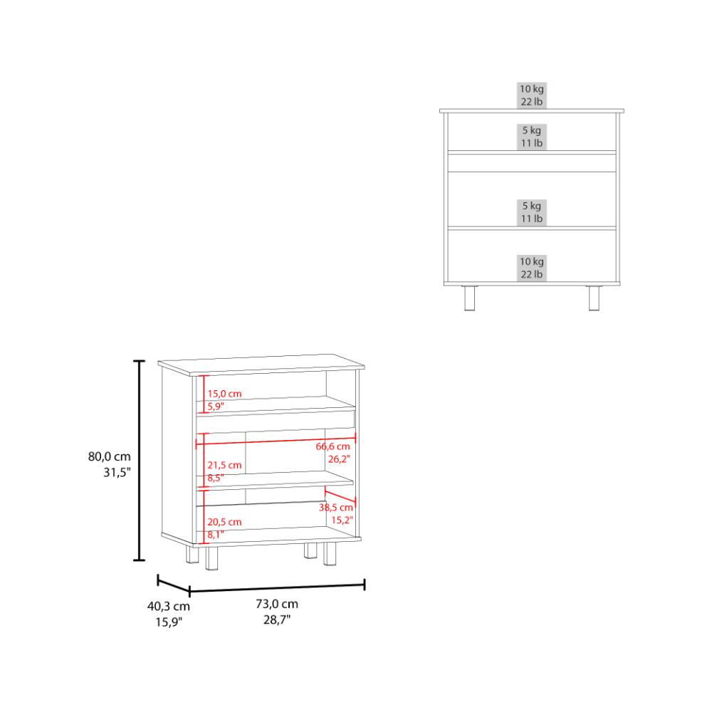 Mesa de Cocina Lona, Blanco Duqueza y Fresno Europeo, con 2 puertas abatibles y espacio para microondas