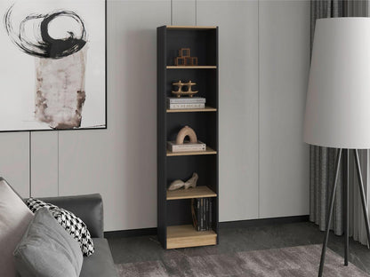 Biblioteca Home E2, Wengue y Fresno Europeo, con Cinco Entrepaños