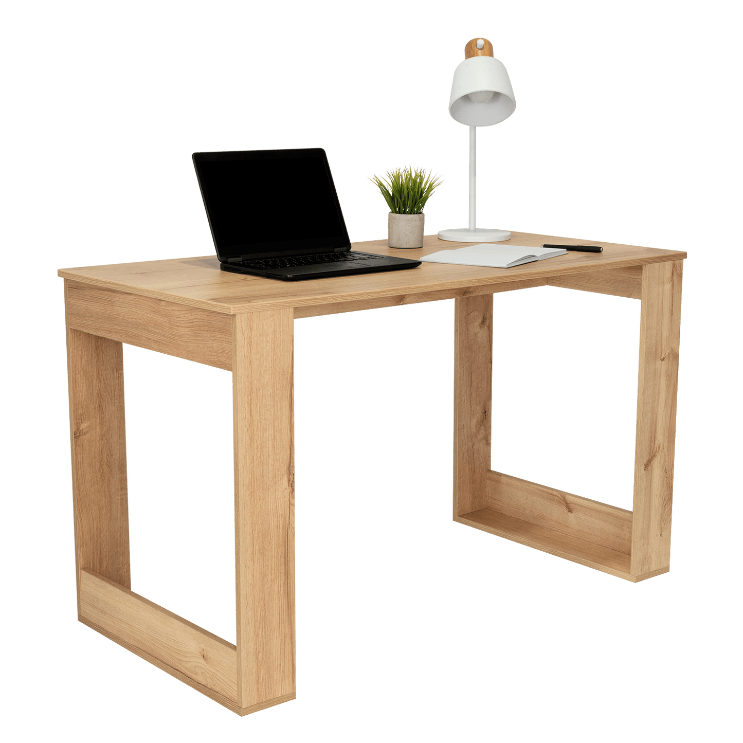 Escritorio OvieDuna, con mesa lisa de amplio espacio de trabajo