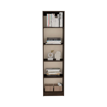 Biblioteca Up, Nogal y Toquilla, con espacio para libros y objetos decorativos
