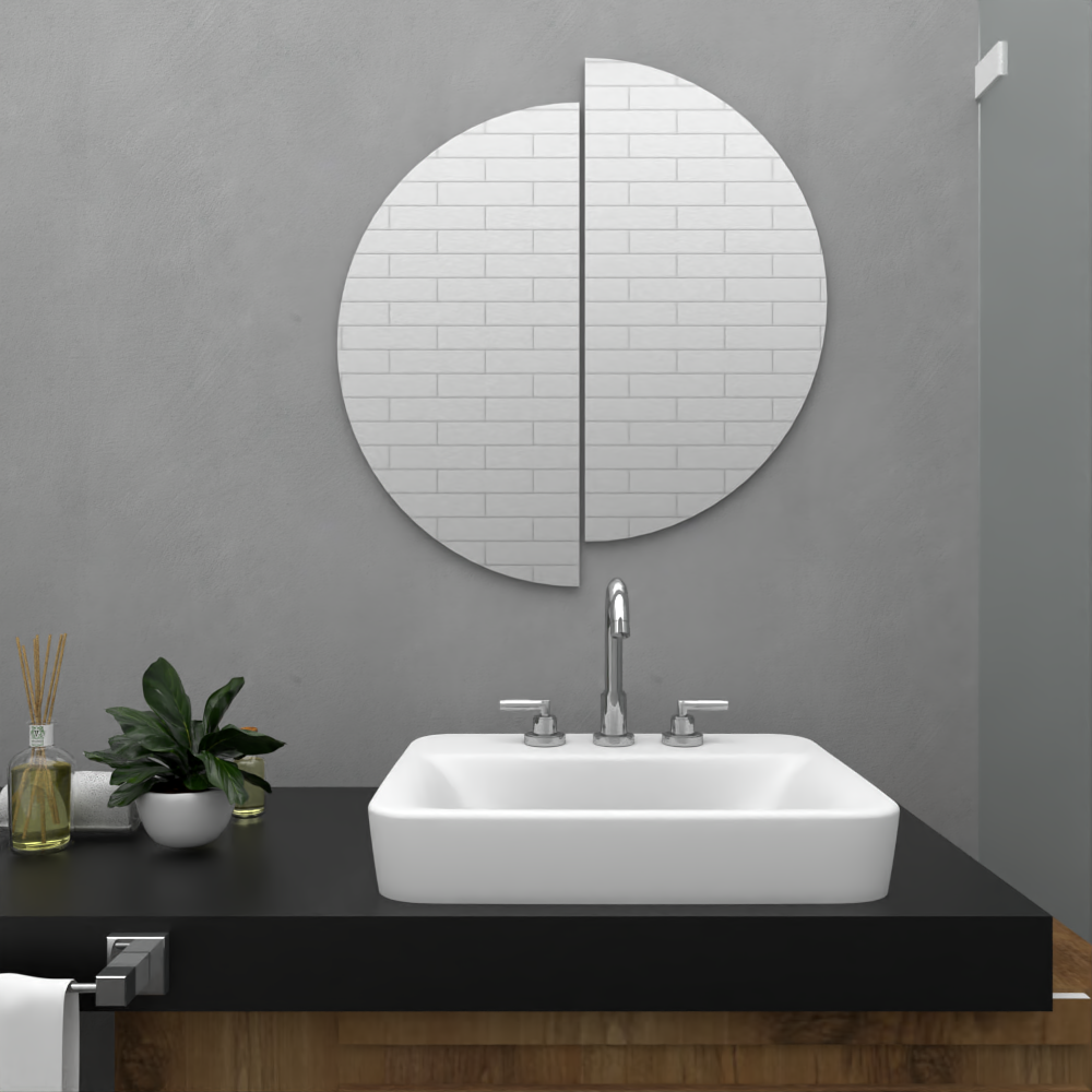 Set De Dos Espejos Divididos Rimini Redondos