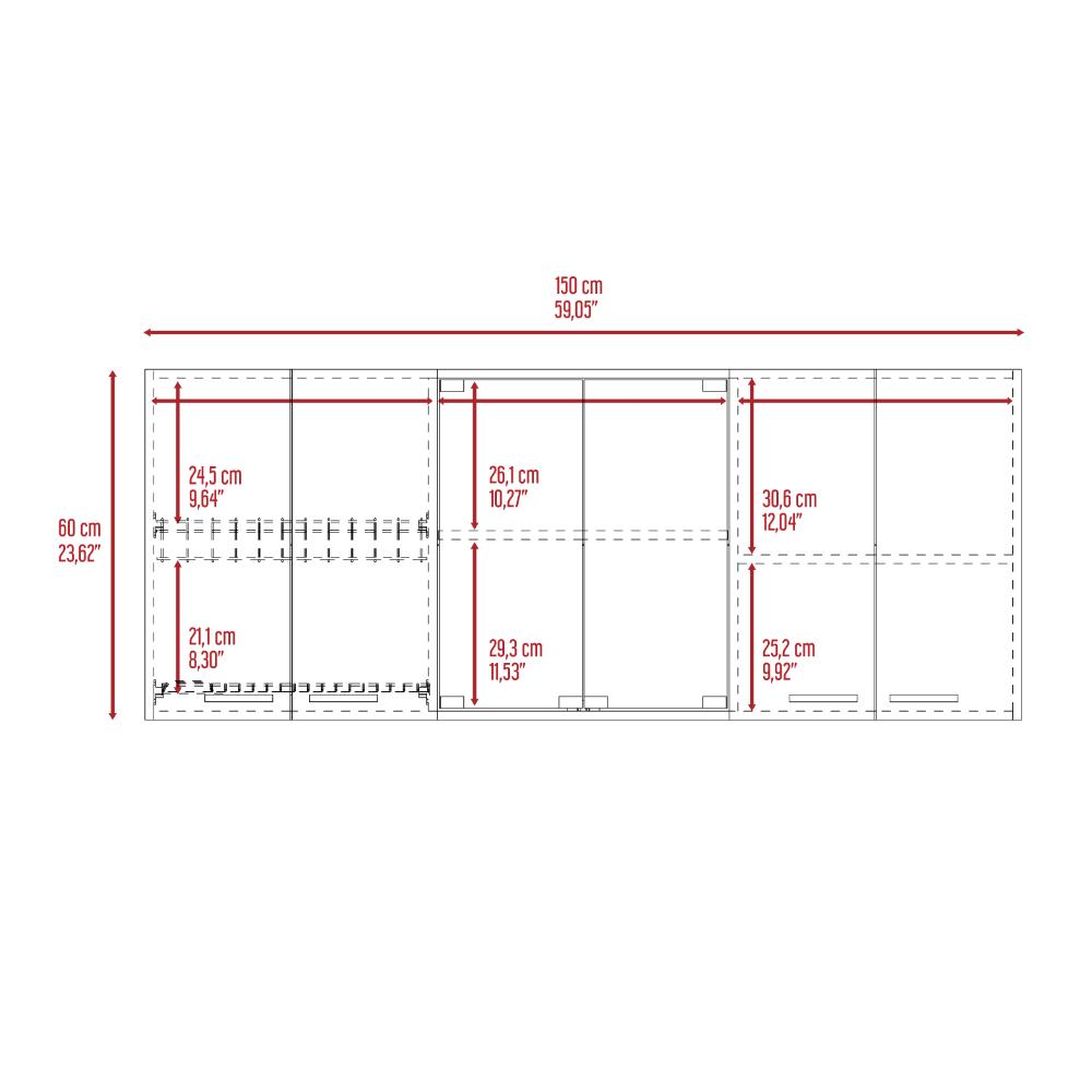 Gabinete Superior Vega, Blanco Duqueza, con amplio espacios espacios para guardar utensilios de cocina
