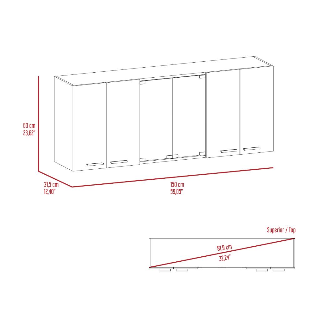 Gabinete Superior Vega, Blanco Duqueza, con amplio espacios espacios para guardar utensilios de cocina (vista 9)