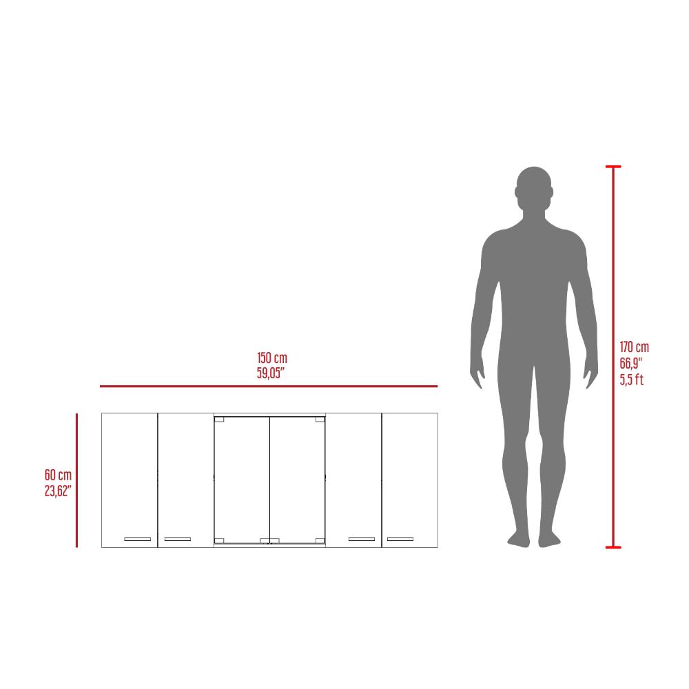 Gabinete Superior Vega, Blanco Duqueza, con amplio espacios espacios para guardar utensilios de cocina (vista 7)