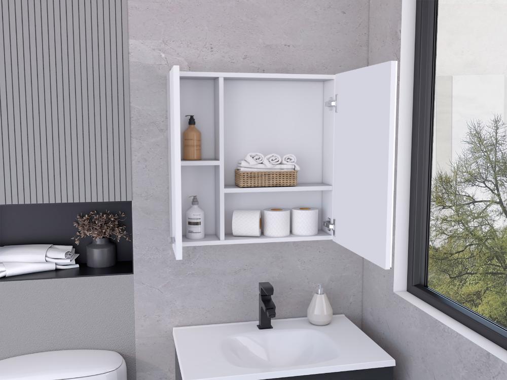 Gabinete De Baño Sines, Blanco High Gloss y Blanco Mqz (vista 2)