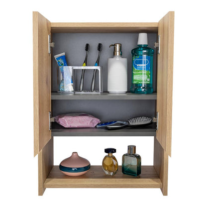 Botiquin Para Baño Ventus Con Espejo, Duna Y Plomo