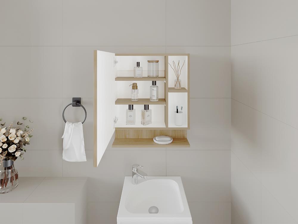 Gabinete De Baño Chloe, Fresno y Blanco (vista 2)