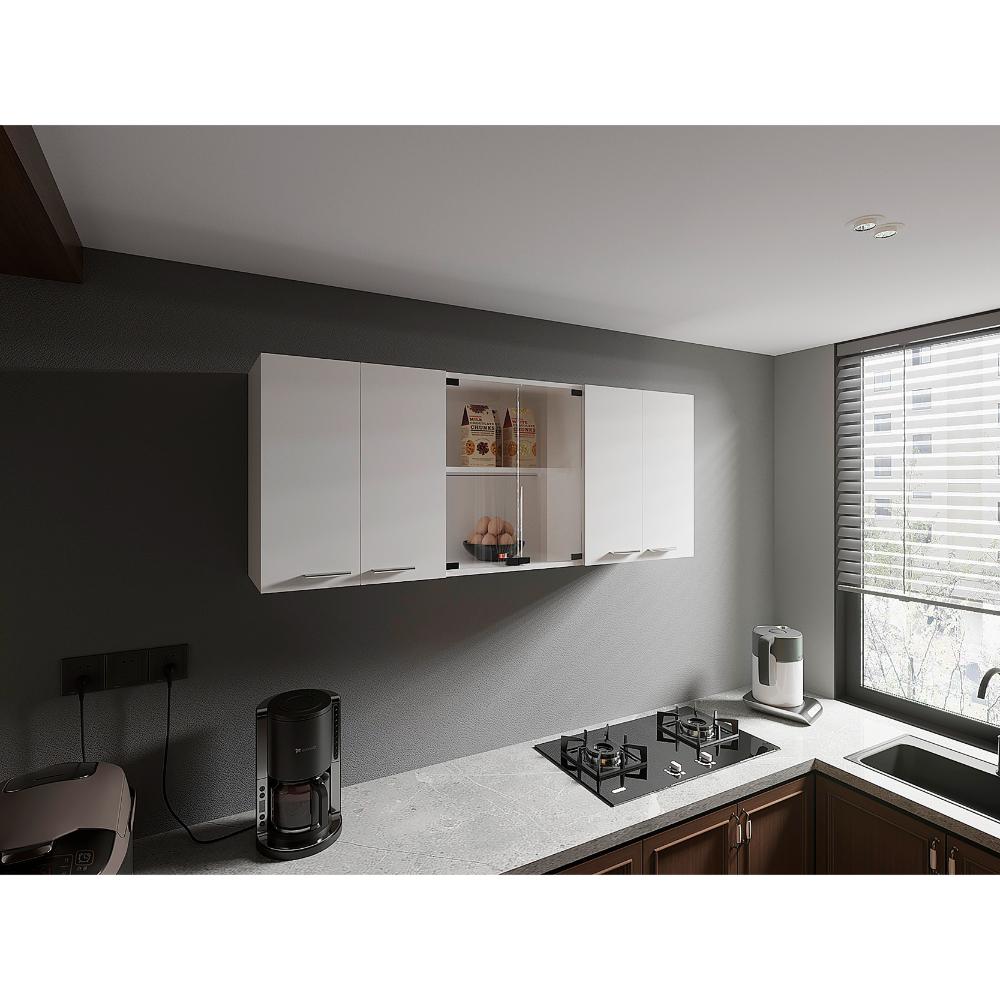 Gabinete Superior Vega, Blanco Duqueza, con amplio espacios espacios para guardar utensilios de cocina
