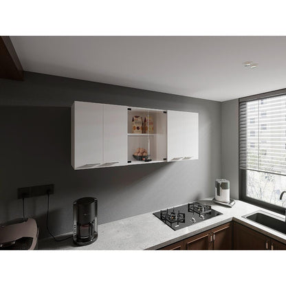 Gabinete Superior Vega, Blanco Duqueza, con amplio espacios espacios para guardar utensilios de cocina