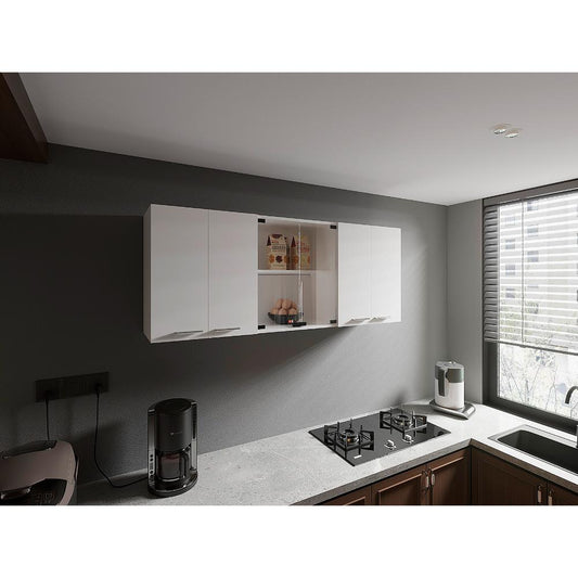 Gabinete Superior Vega, Blanco Duqueza, con amplio espacios espacios para guardar utensilios de cocina