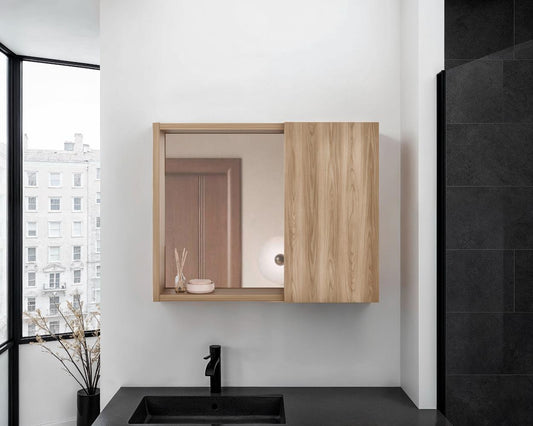 Botiquin Alessi Una Puerta Interior Con Espejo, Fresno