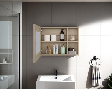Botiquin Para Baño Cairo Con Espejo, Rovere