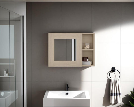 Botiquin Para Baño Cairo Con Espejo, Rovere