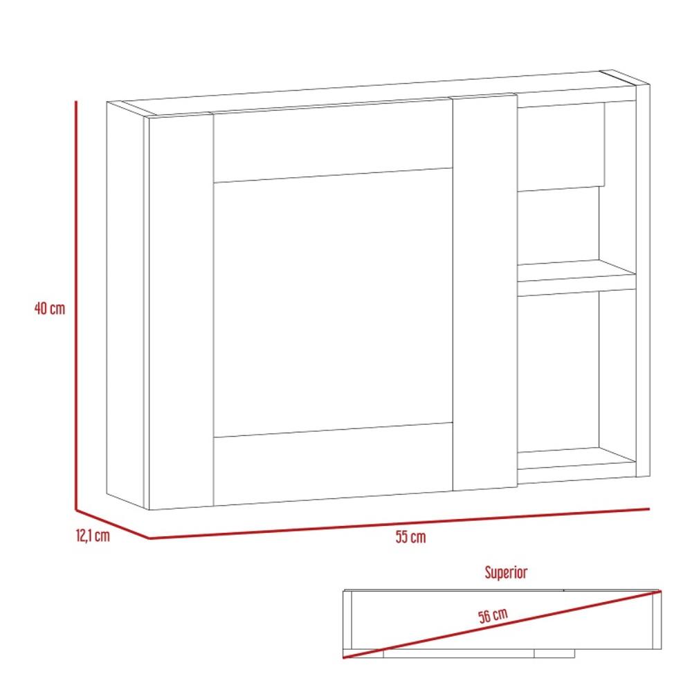 Botiquin Para Baño Cairo Con Espejo, Rovere
