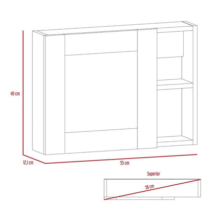 Botiquin Para Baño Cairo Con Espejo, Rovere