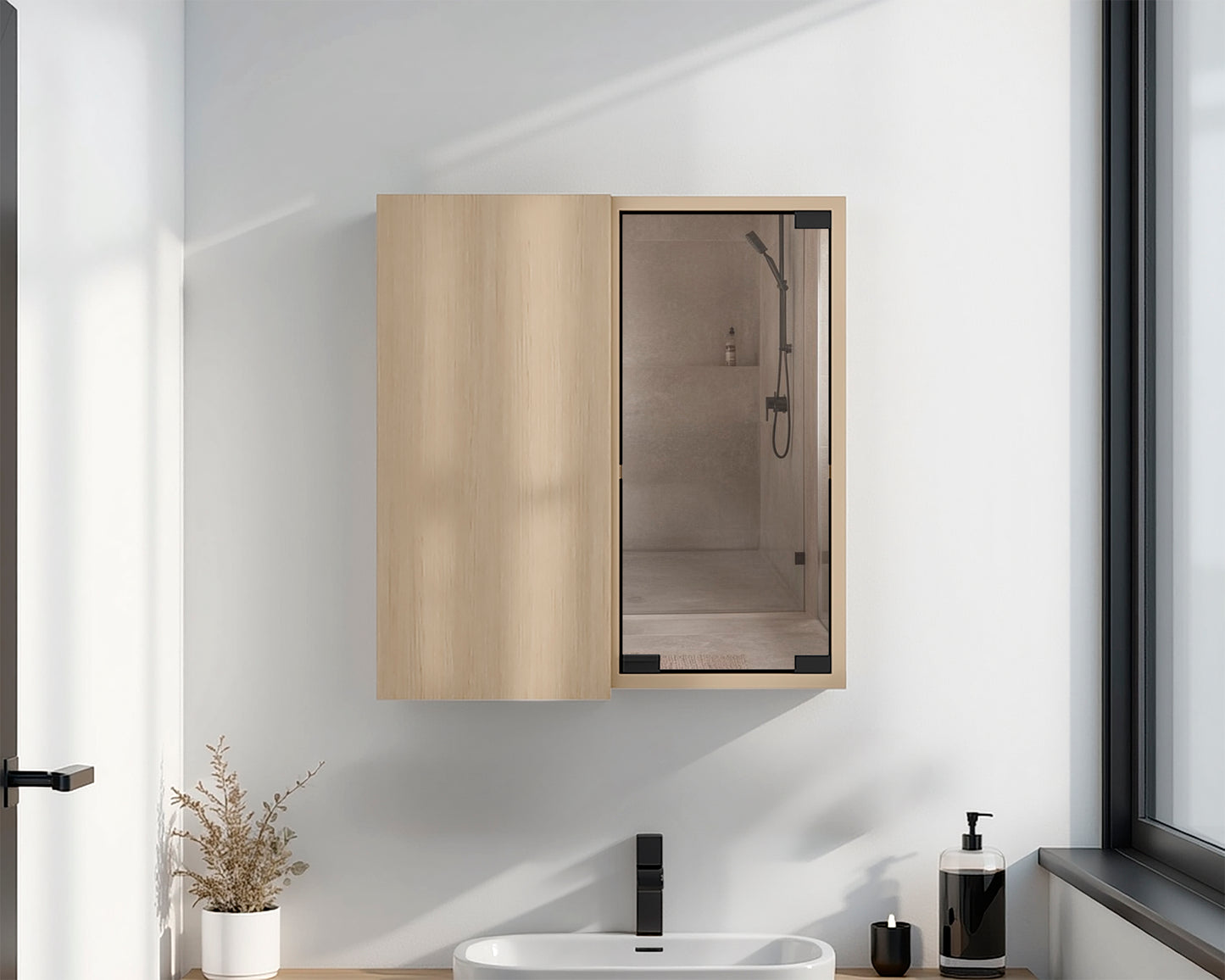 Botiquin Para Baño Miró Con Espejo, Rovere
