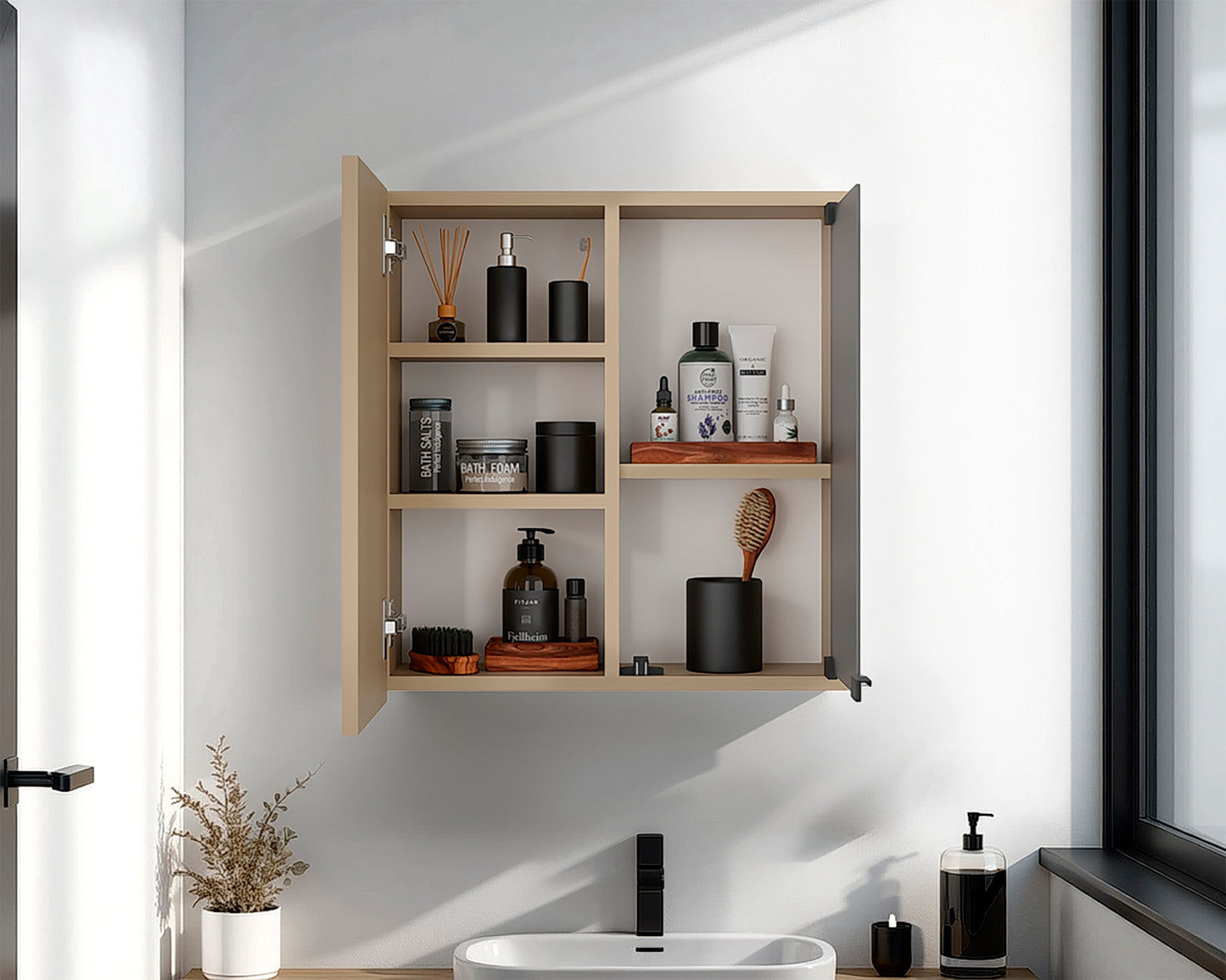 Botiquin Para Baño Miró Con Espejo, Rovere