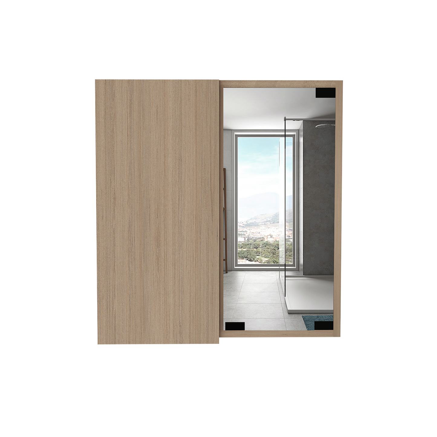 Botiquin Para Baño Miró, Rovere Con Espejo