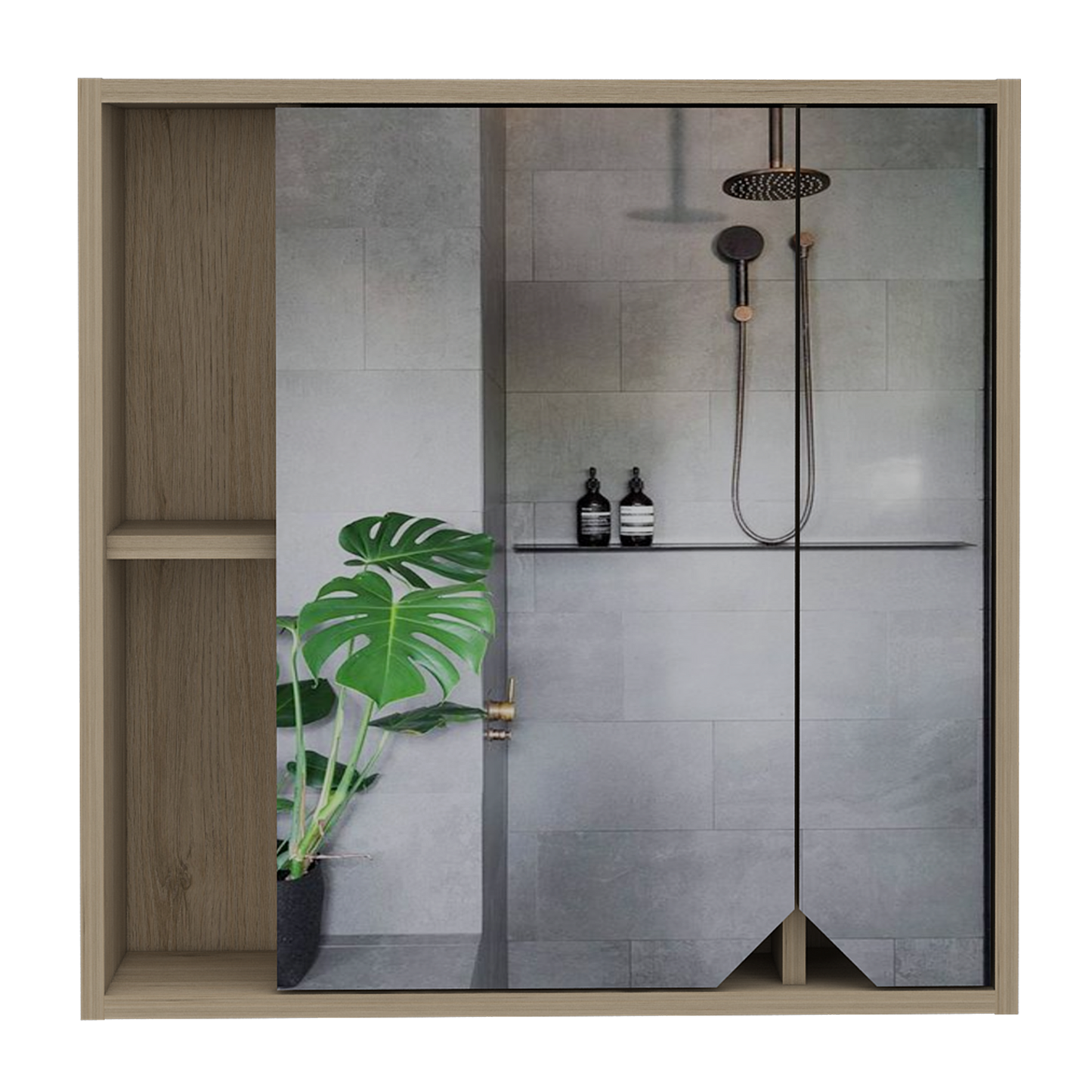 Botiquin Para Baño Ara, Rovere Con Espejo