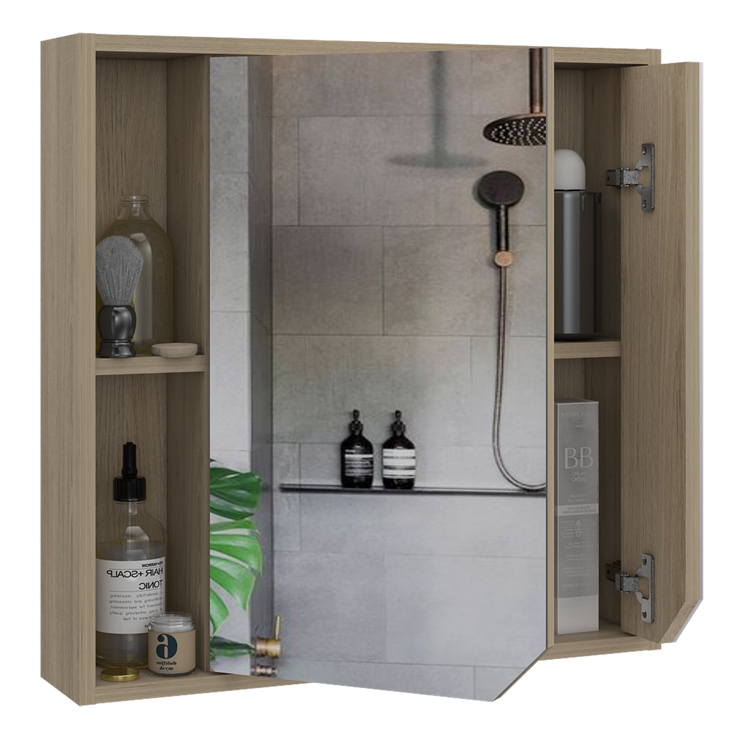 Botiquin Para Baño Ara, Rovere Con Espejo