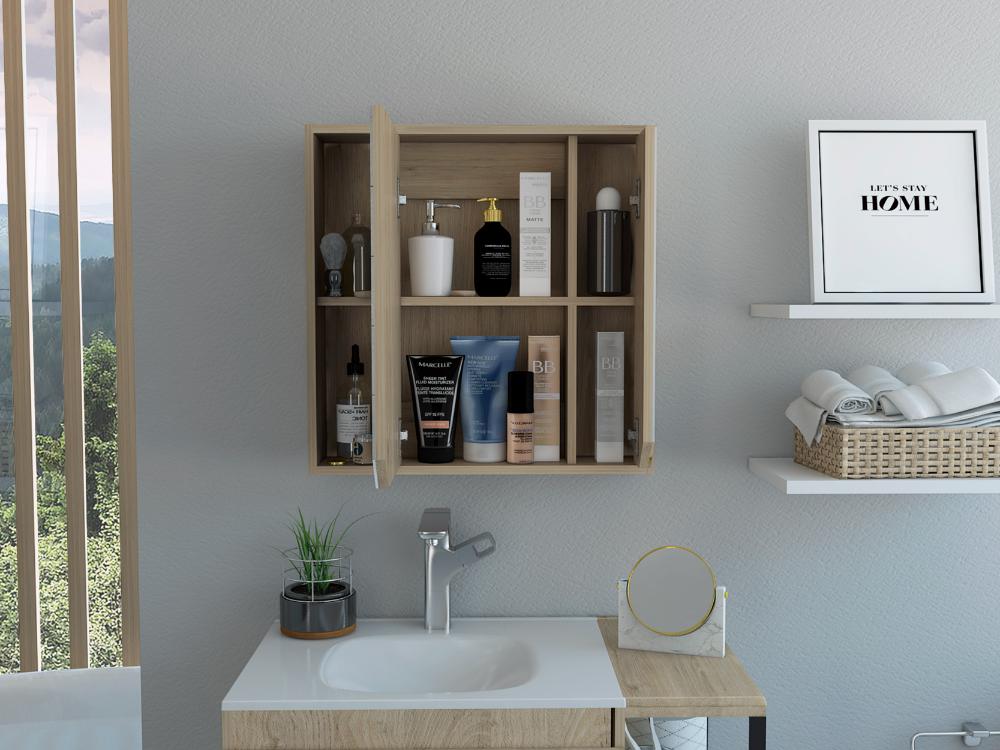 Botiquin Para Baño Ara Con Espejo, Rovere