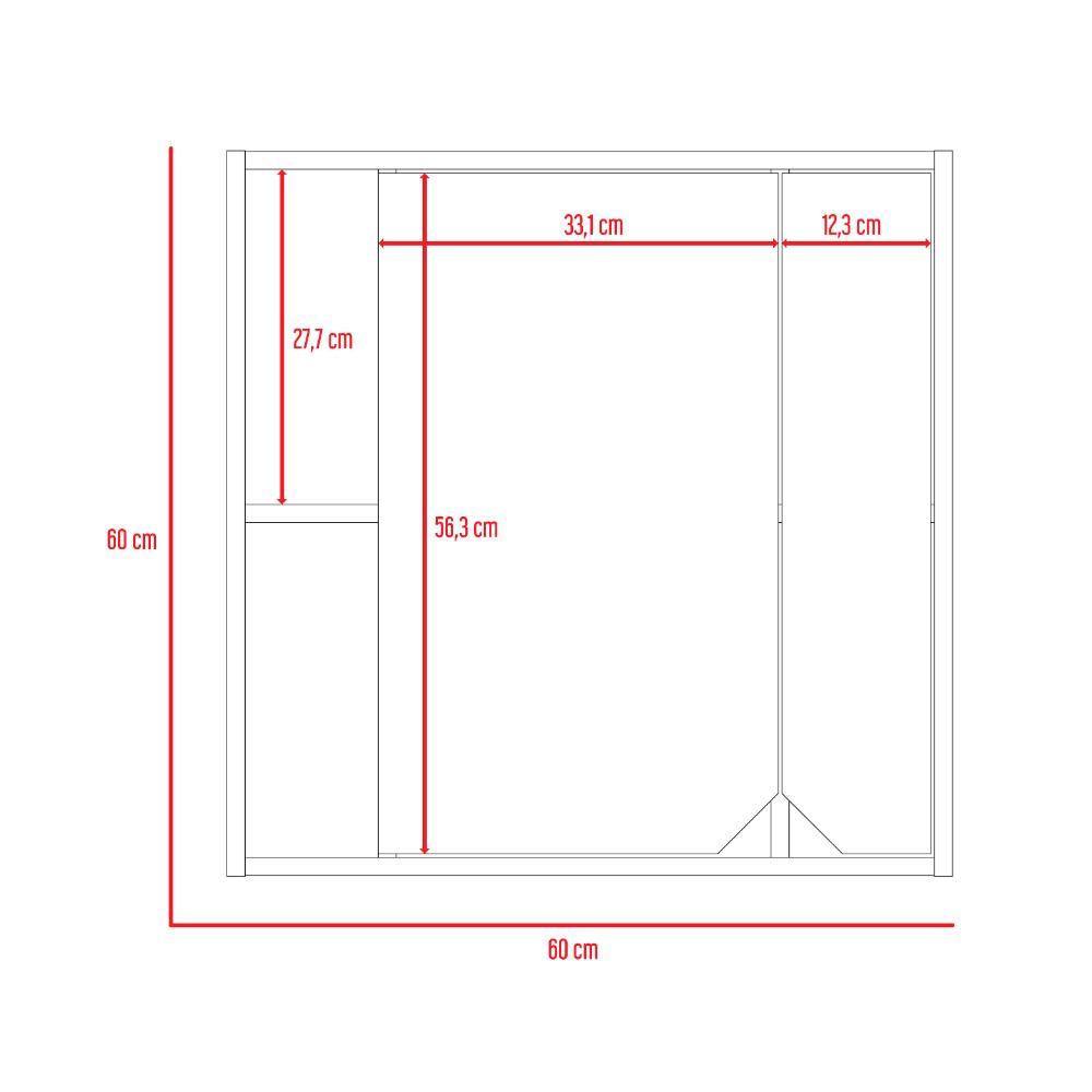 Botiquin Para Baño Ara Con Espejo, Rovere