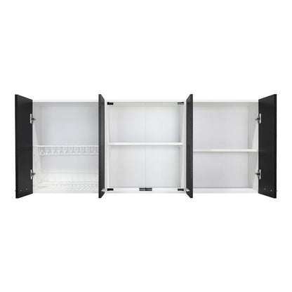 Mueble De Cocina Mural, Wengue Y Blanco Seis Puertas