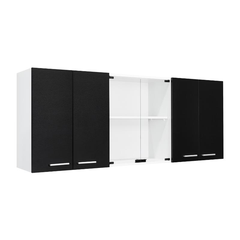 Mueble De Cocina Mural, Wengue Y Blanco Seis Puertas