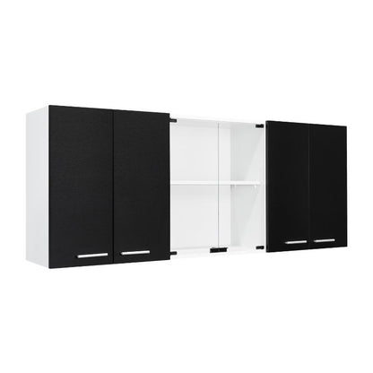 Mueble De Cocina Mural, Wengue Y Blanco Seis Puertas