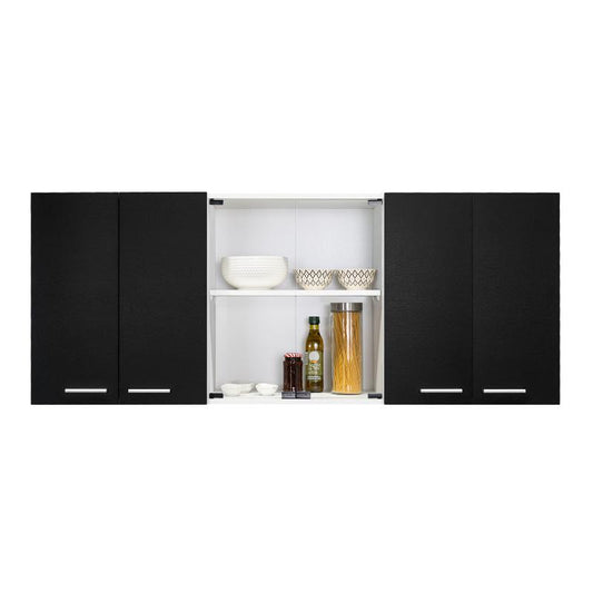 Mueble De Cocina Mural, Wengue Y Blanco Seis Puertas