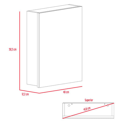 Botiquin Para Baño Lumo, Wengue Con Espejo