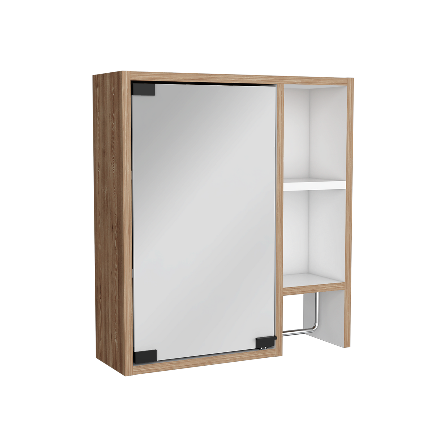 Botiquin Para Baño Martinica, Miel Y Blanco Con Espejo