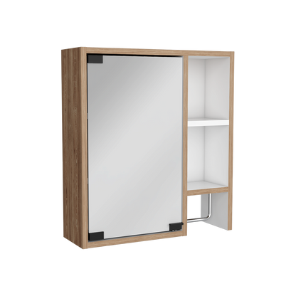 Botiquin Para Baño Martinica, Miel Y Blanco Con Espejo