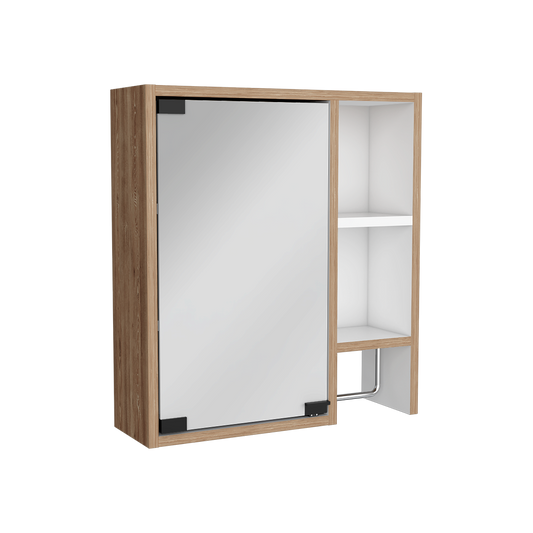 Botiquin Para Baño Martinica, Miel Y Blanco Con Espejo