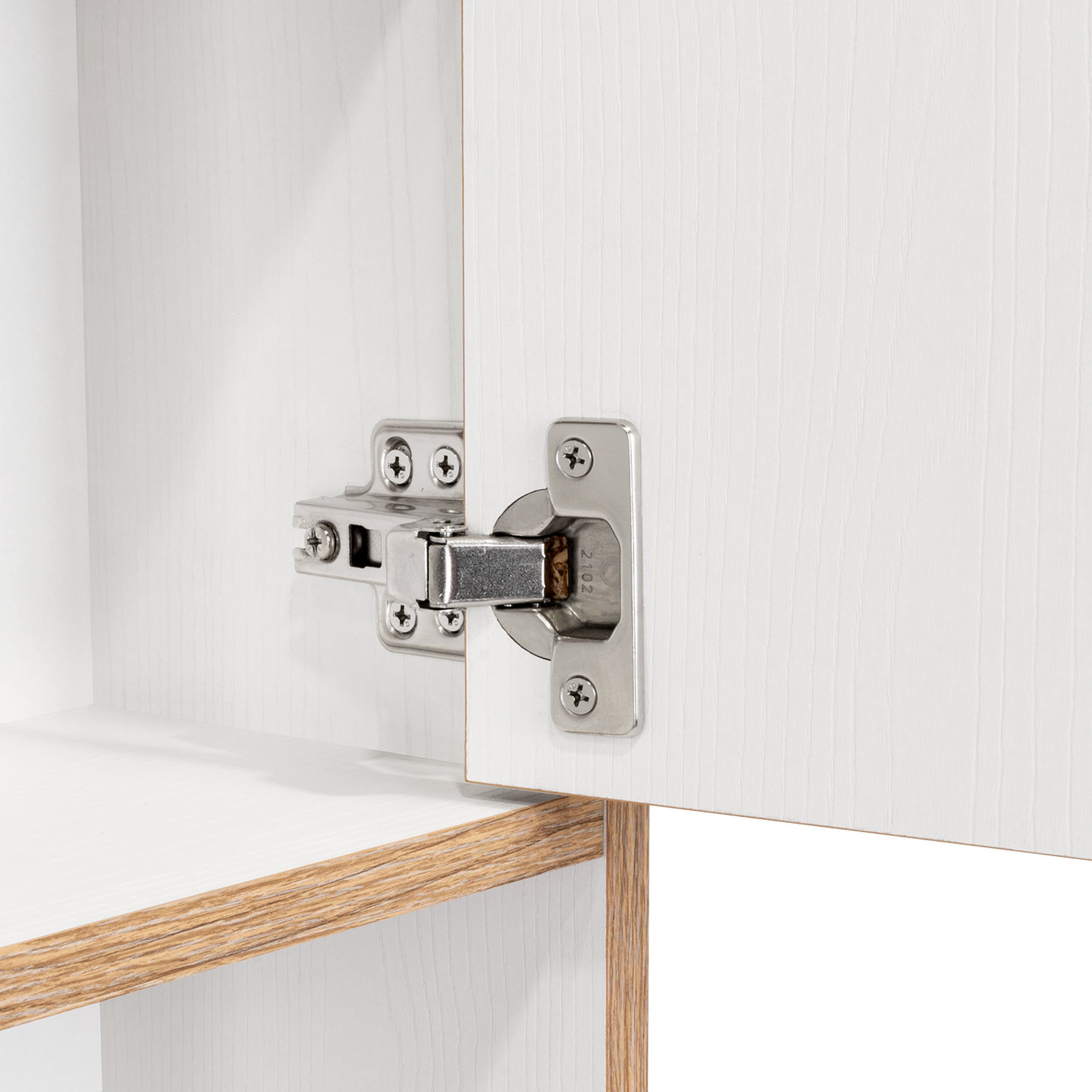 Botiquin Para Baño Con Espejo, Miel Y Blanco