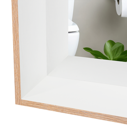 Botiquin Para Baño Con Espejo, Miel Y Blanco