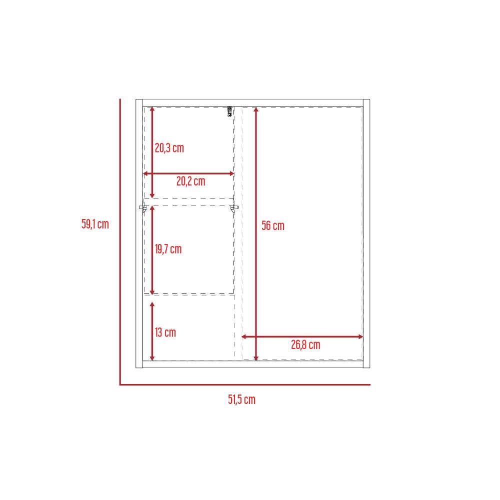 Botiquin Para Baño Con Espejo, Miel Y Blanco